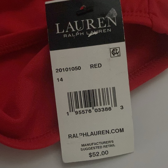 Ralph Lauren Red Swimsuit Bottom, XL NWT; Shade & Shore Ribbed Red Top 38DD NWOT - Picture 7 of 7